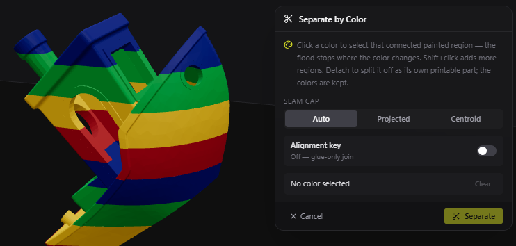 Separate a painted 3MF by color in Multipart3D